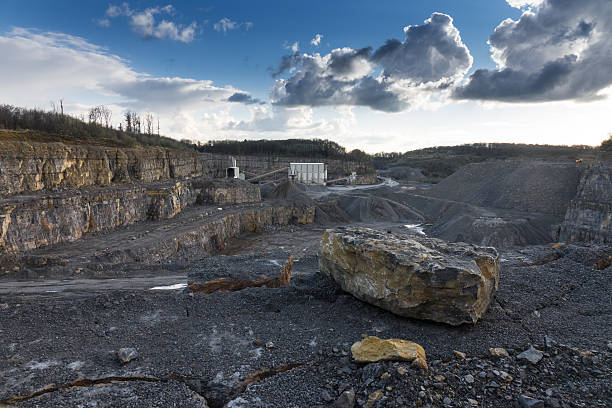 istock Crushed stone factory in a quarry career 544483596