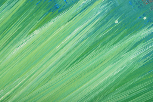 Green abstract hand-painted gouache brush stroke daub background texture. Art. Expression of its own thoughts. Outpouring.