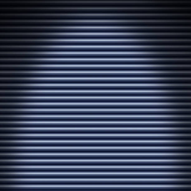 istock Horizontal blue metallic tube background, lit from above 544485134