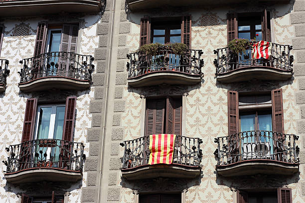 istock Catalonian flags on the balconies in Barcelona 544485452