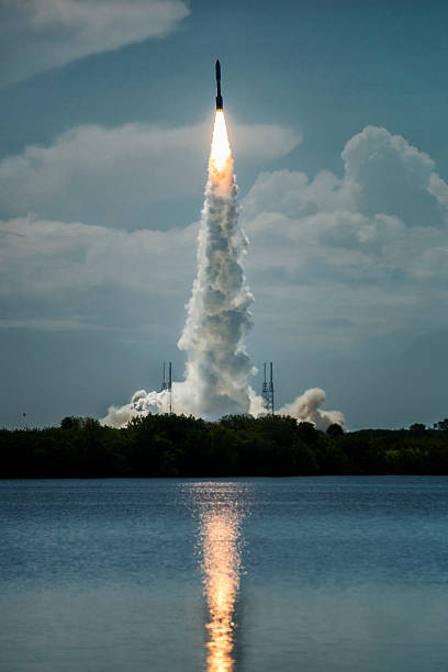Rocket launch from Cape Canaveral stock photo