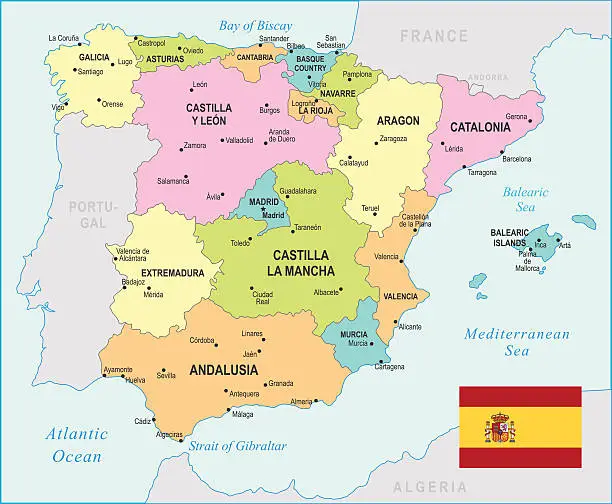 Vector illustration of Spain Map - illustration