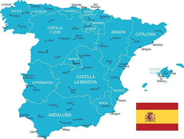 Vector illustration of Spain Map