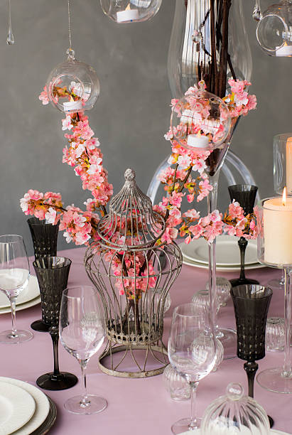 istock Wedding decoration for banquet with sakura 544490036