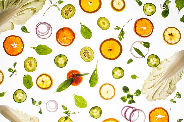 istock Falling fresh fruits and vegetables 544557558