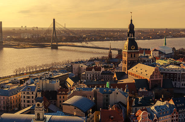 istock Riga, Latvia: aerial view of Old Town 544558098