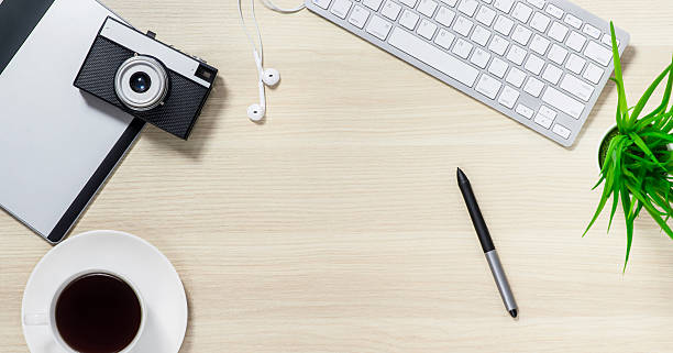 istock Top view of the table in the office 544562250