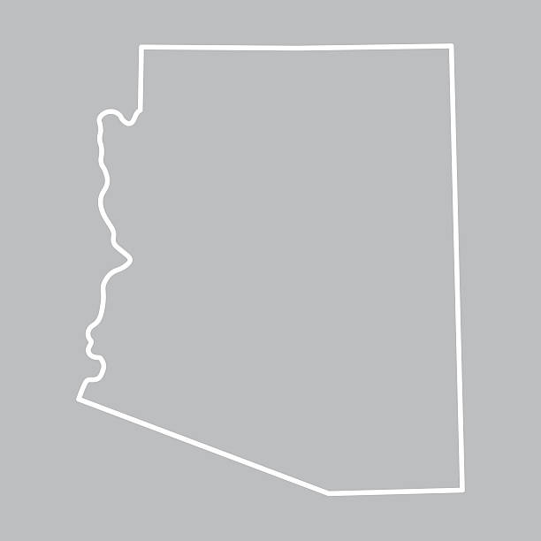 ilustraciones, imágenes clip art, dibujos animados e iconos de stock de abstracto mapa de arizona - arizona map outline silhouette
