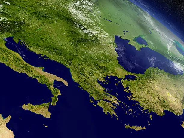 Photo of Greece from space