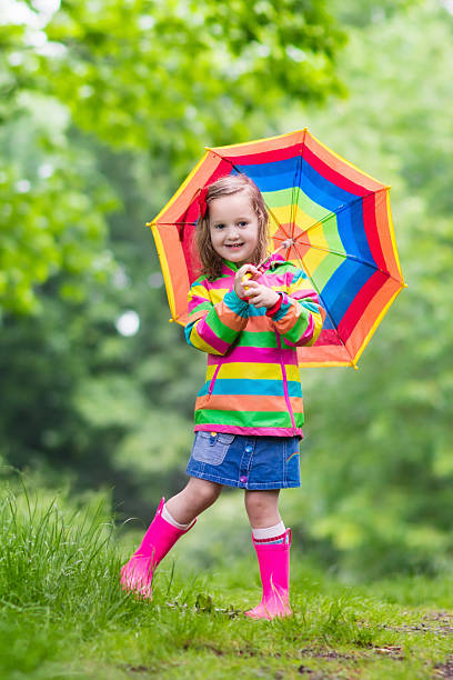istock Child playing in the rain 544563770