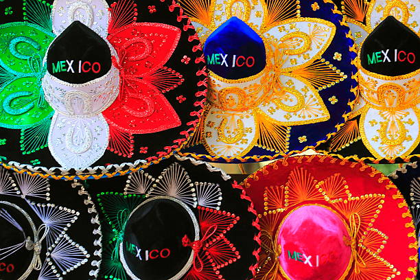 istock Fiesta! Colorful Mexican sombreros (hats) pattern, Mexico City 544564232