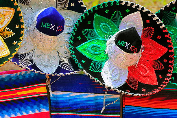 istock Fiesta! Colorful Mexican sombreros (hats) pattern, Mexico City 544564346