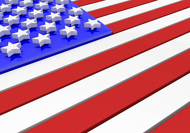 istock 3D model of an American flag in relief 544566024