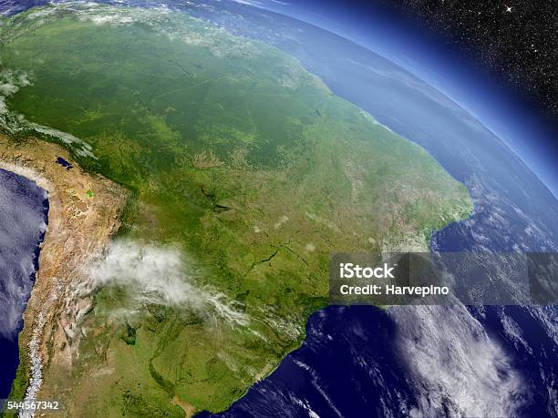Brazil From Space Stock Photo - Download Image Now - Brazil, Planet Earth, Globe - Navigational Equipment