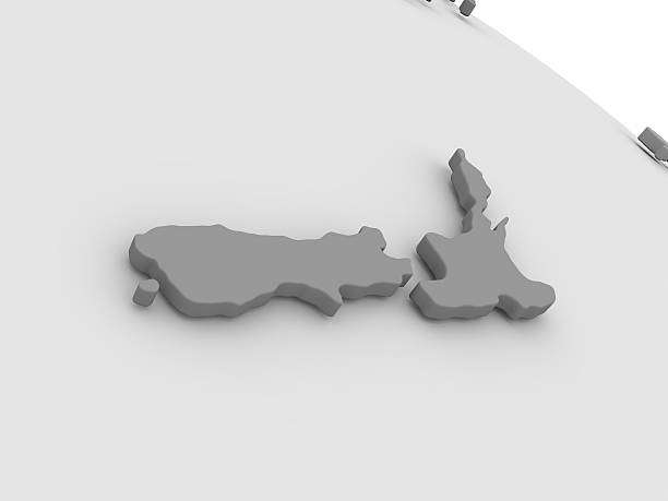 istock New Zealand on grey 3D map 544568592