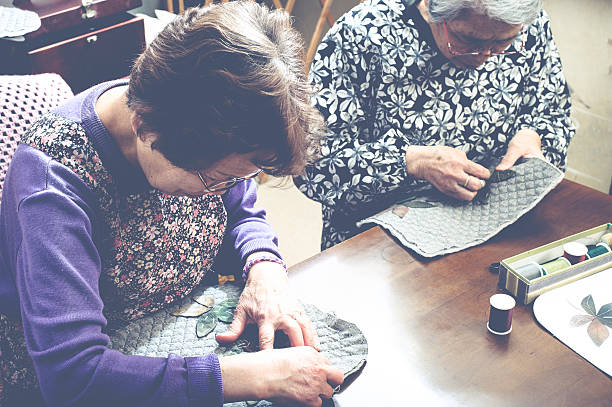 istock elderly woman with a sewing, Japanese 544569524
