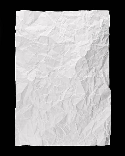 Folded and battered white paper background stock photo
