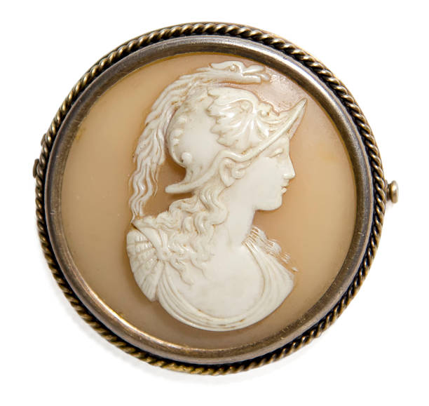 antyczny kamea z twarzą mans - brooch antique cameo jewelry zdjęcia i obrazy z banku zdjęć