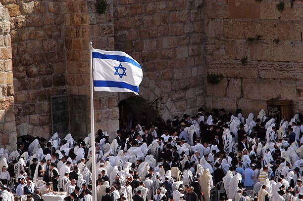 쥬이시 정교회 기도하다 유클리드의 서부극 벽 예루살렘 - sasha cohen 뉴스 사진 이미지