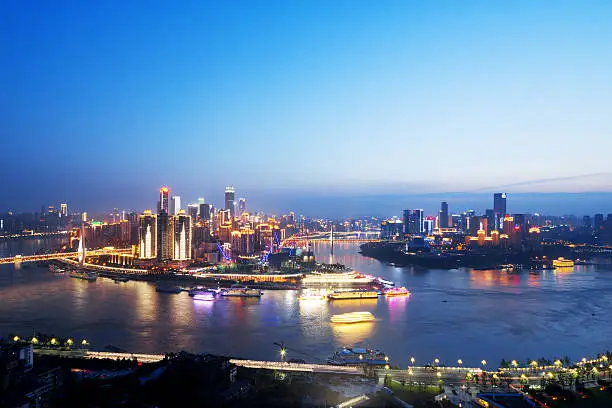 skyline of chongqing at night