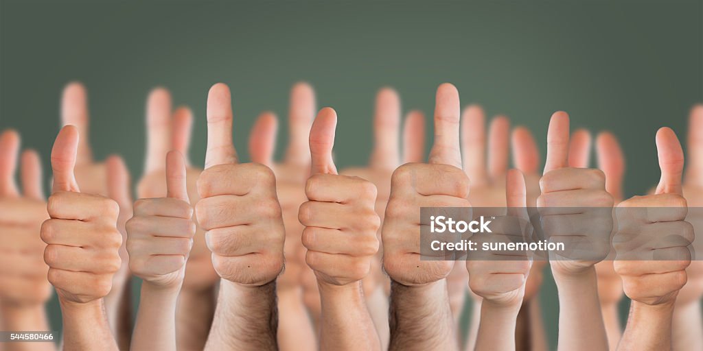 school positive green thumbs up wall in school Business Stock Photo