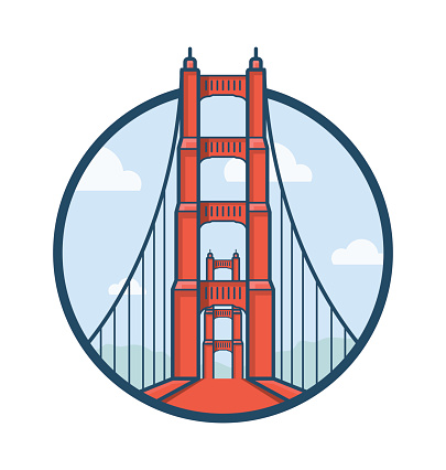 Golden Gate Bridge Vector Icon