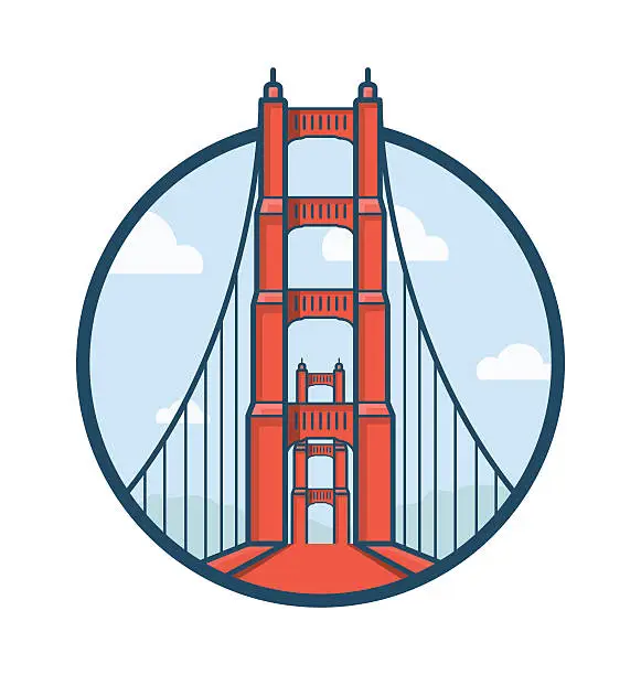 Vector illustration of Golden Gate Bridge Vector Icon