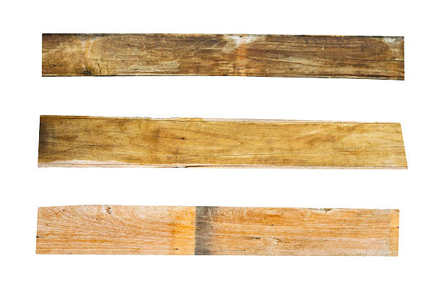 istock Old Wood plank, isolated on white background 544581220