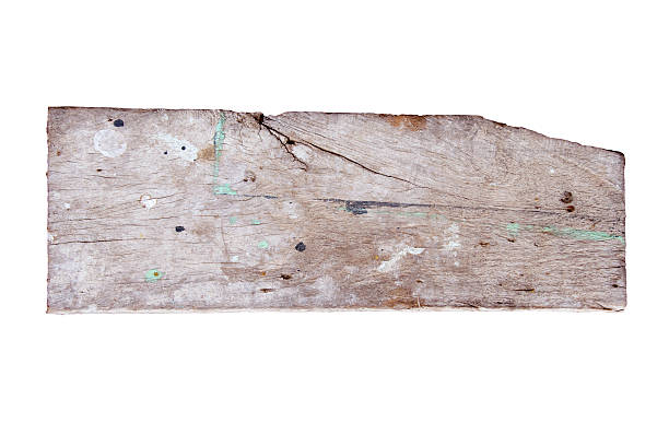 istock Old Wood plank, isolated on white background 544581910