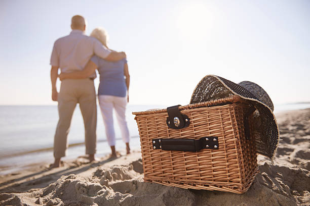 istock Basket is ready for picnic on the beach 544583342