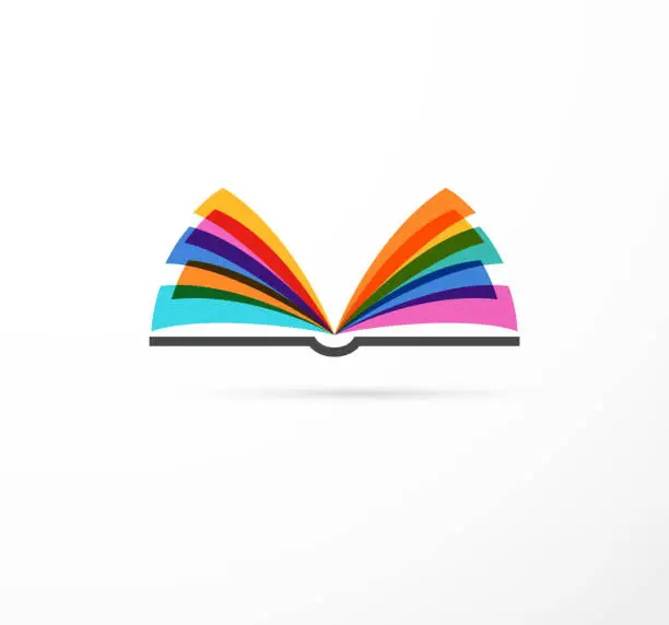 Vector illustration of Open book - colorful concept icon of education, creativity, learning