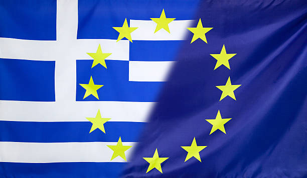 istock European Flag merged with Greece Flag 544585058