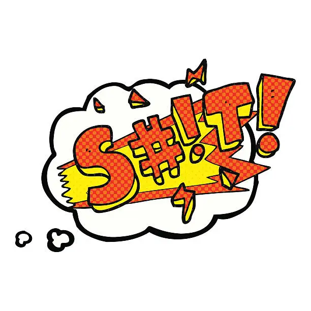 Vector illustration of thought bubble cartoon swearword