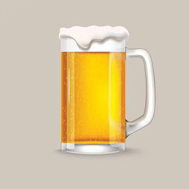 Vector illustration of Glass of light beer