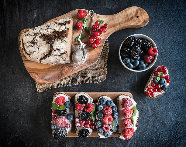 istock Juicy berry bruschettas 544588676