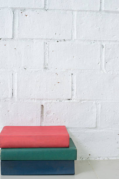 istock Books  on the shelf, concrete wall background 544588944