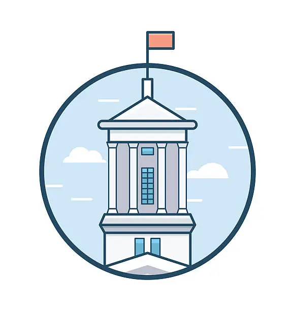 Vector illustration of PrintDom Tower Vector Icon