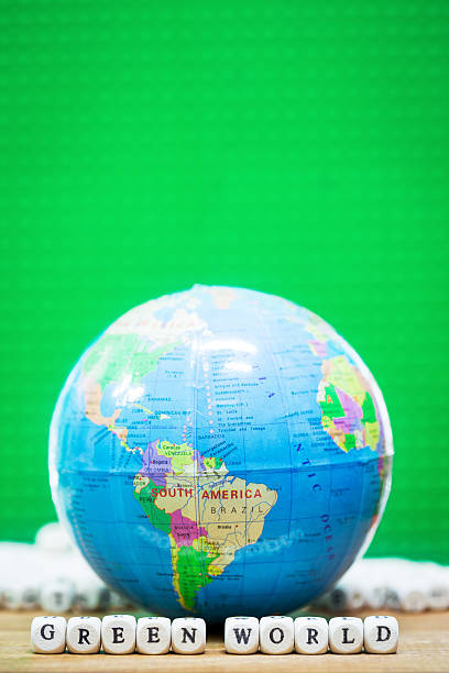 istock Globe - South America with GREEM WORLD Message 544591772