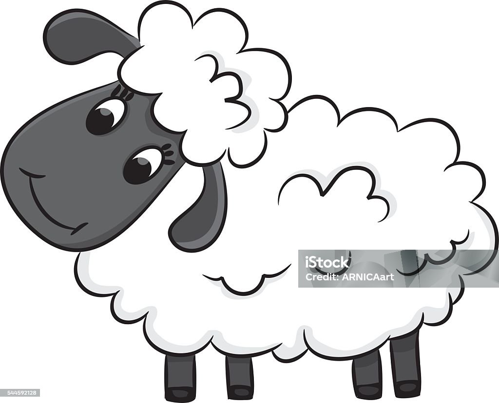 Cartoon sheep. Coloring book Cartoon sheep. Coloring book. Vector illustration Animal stock vector