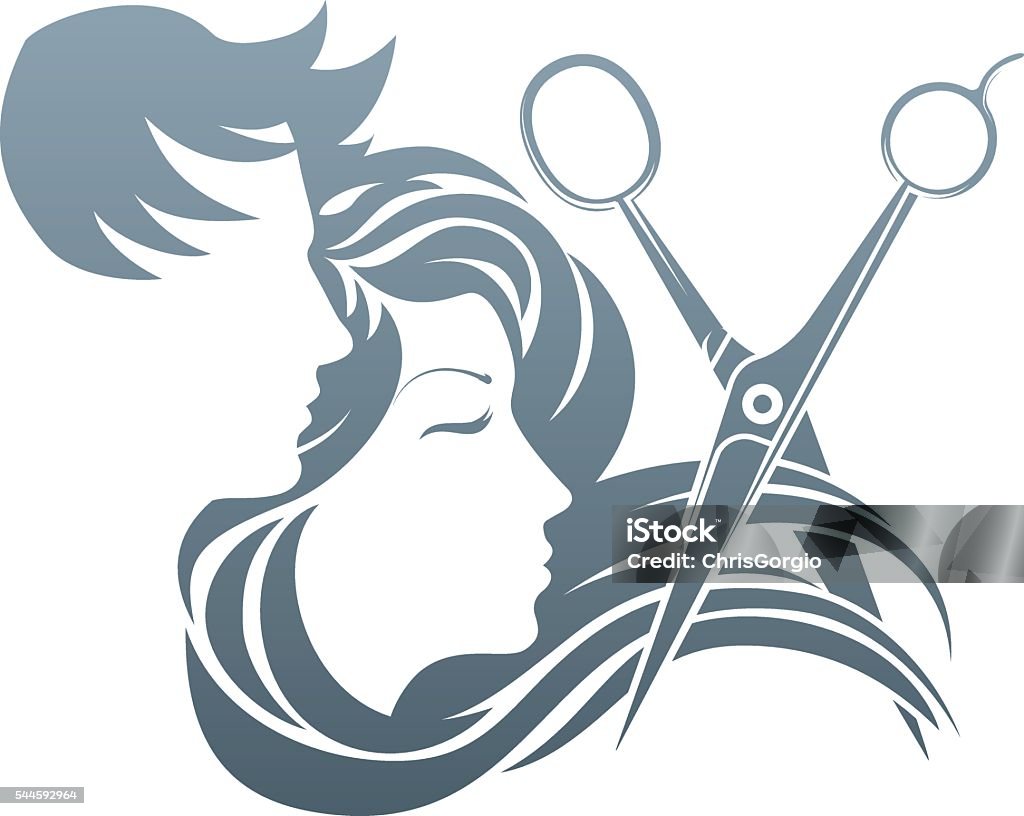 Hairdresser Man And Woman Scissors Concept Stock Illustration - Download  Image Now - Hair Salon, Unisex, Hairdresser - iStock