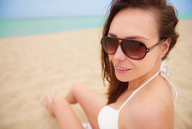 istock Attractive woman on the beach 544593018