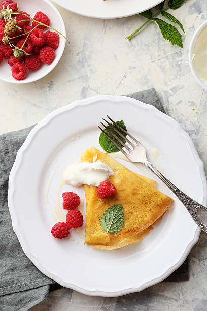 istock summer pancake with cream and berries 544594106