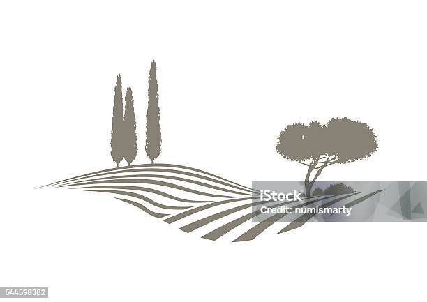 Vetores de Paisagem Vector Mediterrâneo e mais imagens de Colina - Colina, Paisagem - Cena Não-urbana, Fazenda