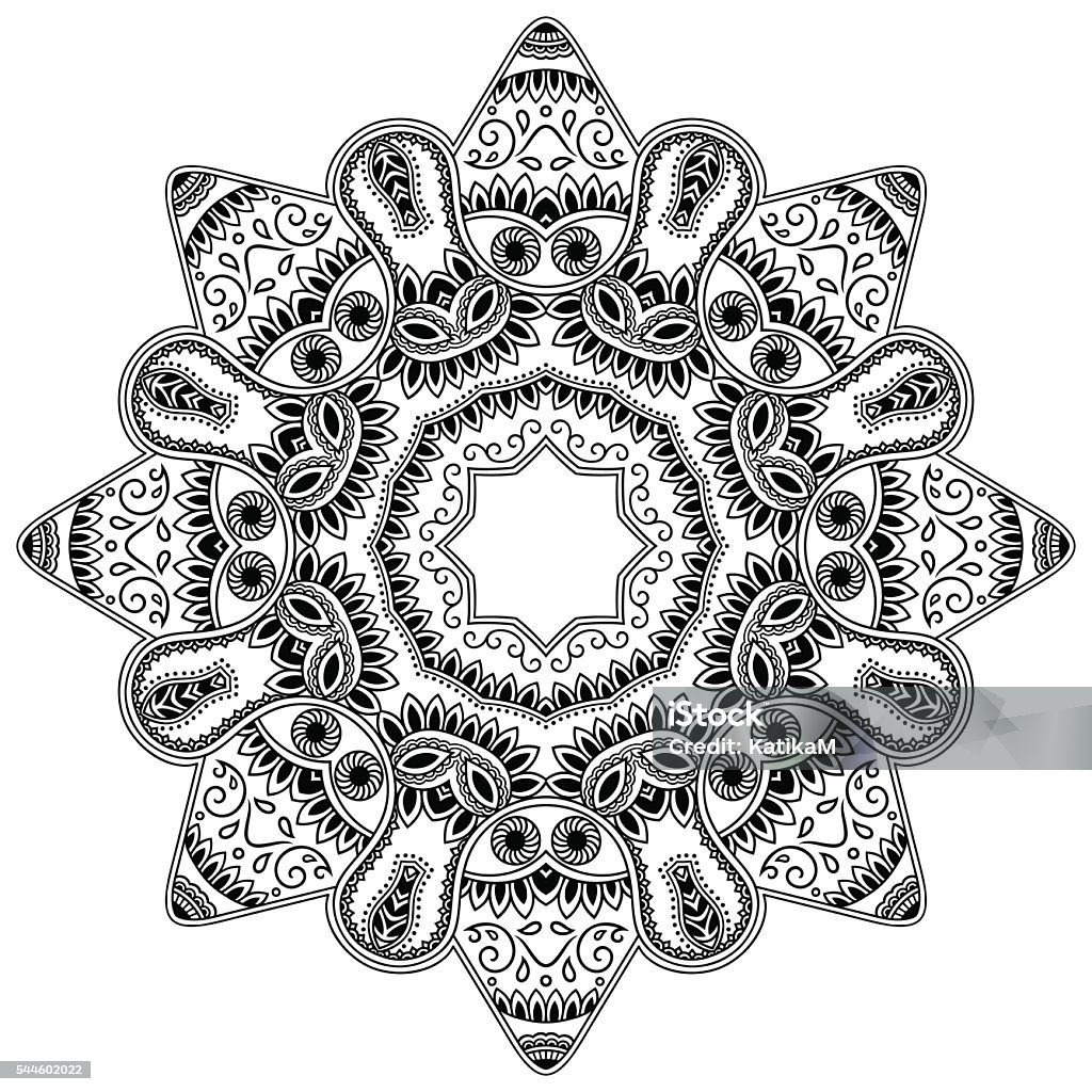 Vector henna tatoo mandala. Mehndi style. Abstract stock vector