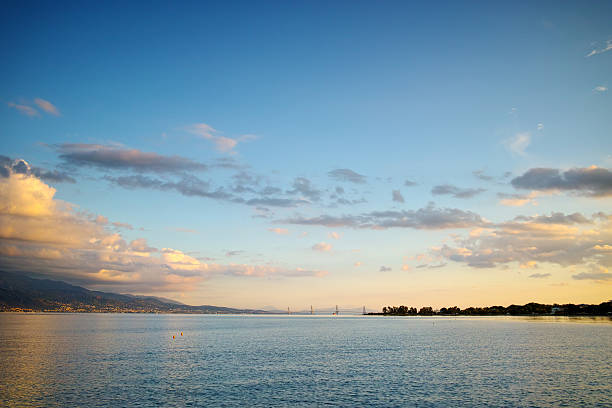 istock Sunset over The cable bridge between Rio and Antirrio, Greece 544651294