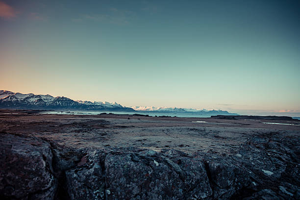 Iceland seaview and shore with mountains