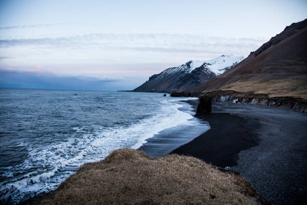 istock Iceland seaview and shore with mountains 544655092