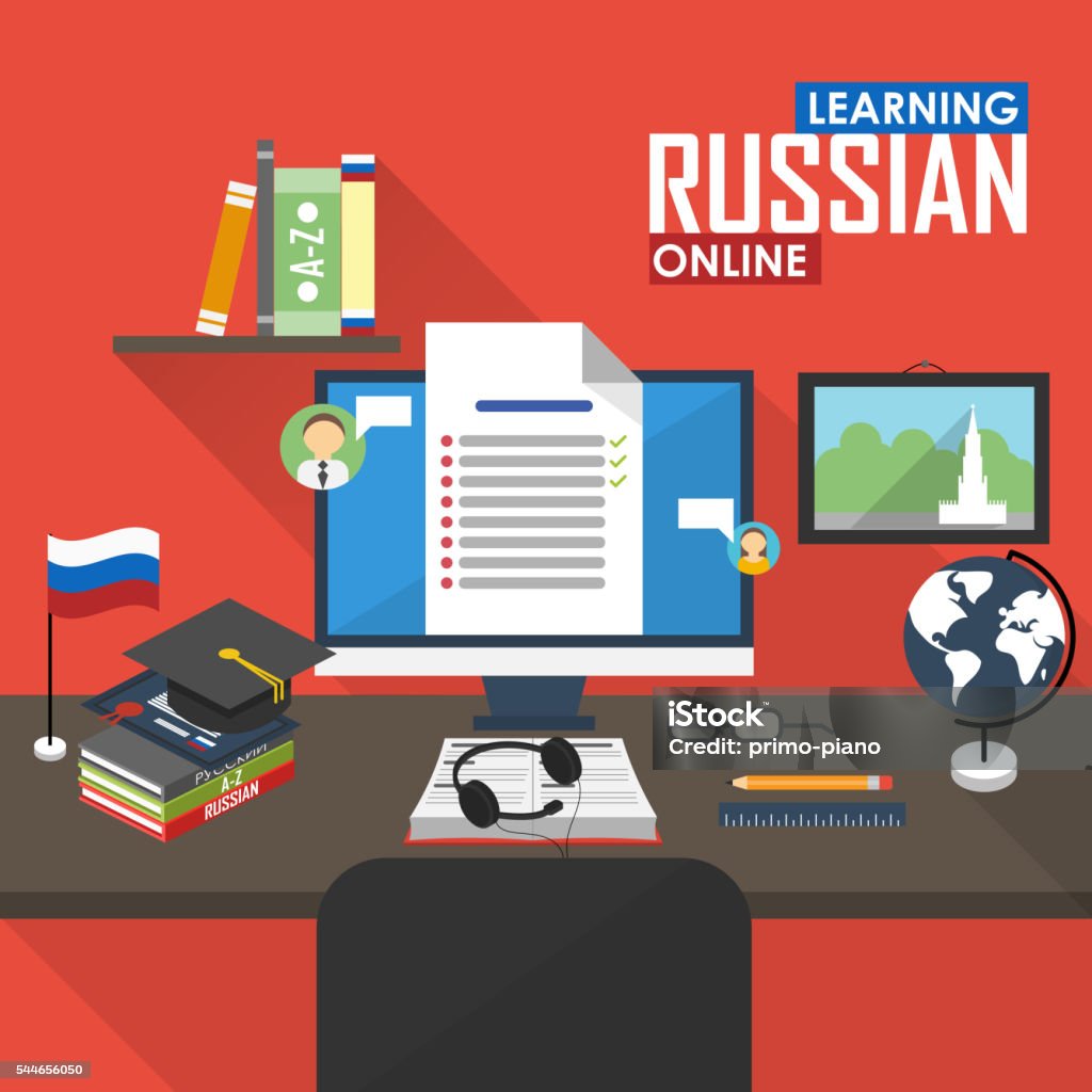 Learning Russian Abstract Elearning Russian Language Stock Illustration - Download Image Now ...