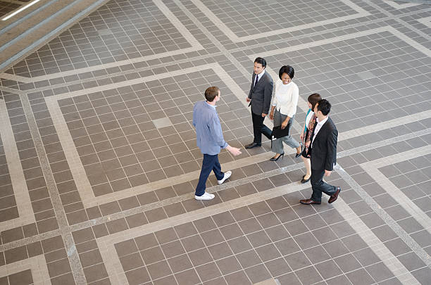 walking together stock photo