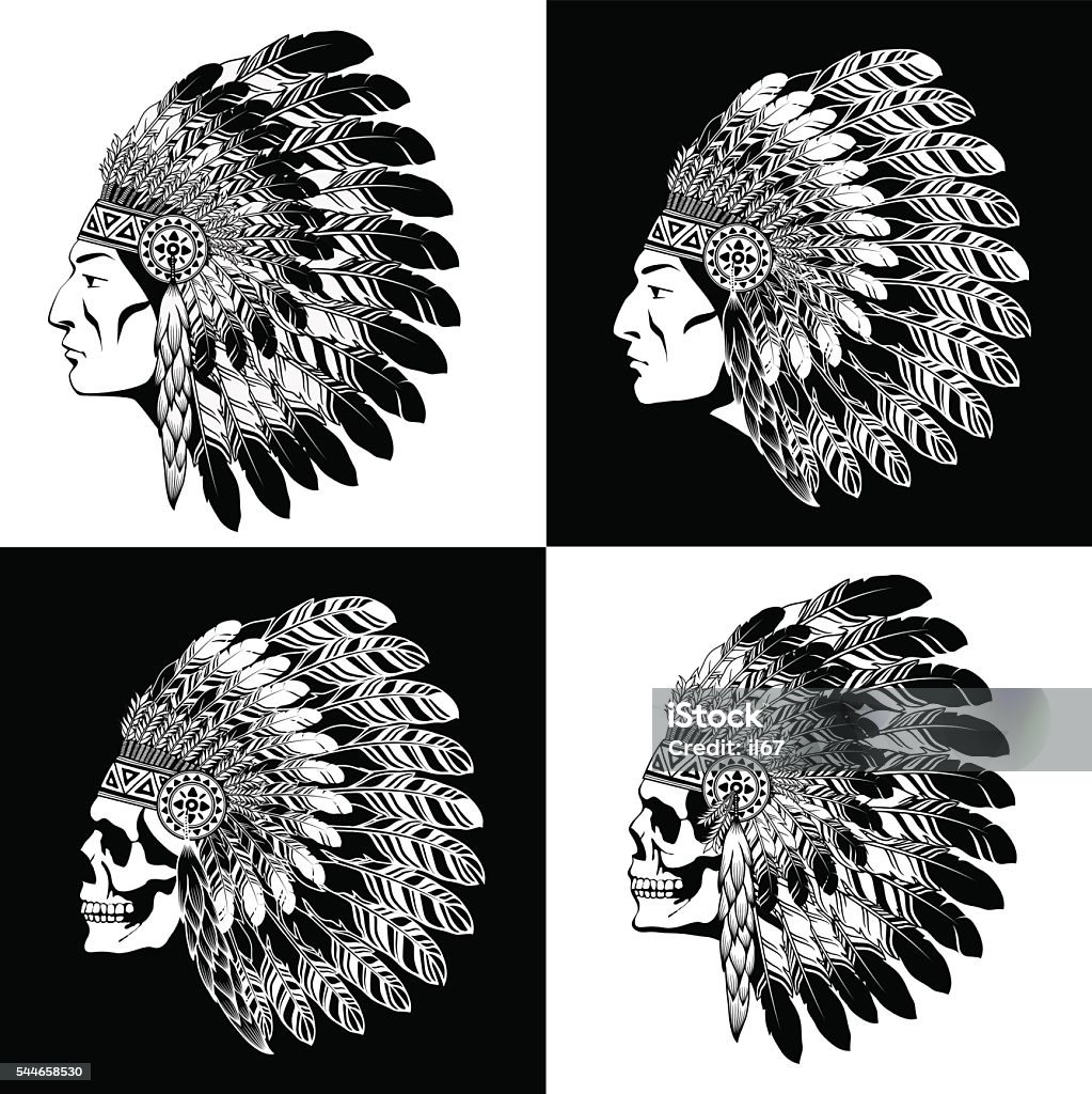 American Indian Chief eps10 Indigenous Peoples of the Americas stock vector